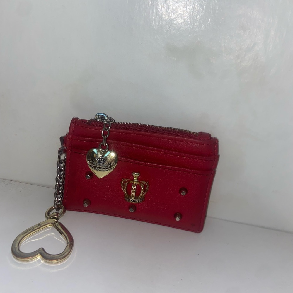 Red Card Holder with Heart Charm